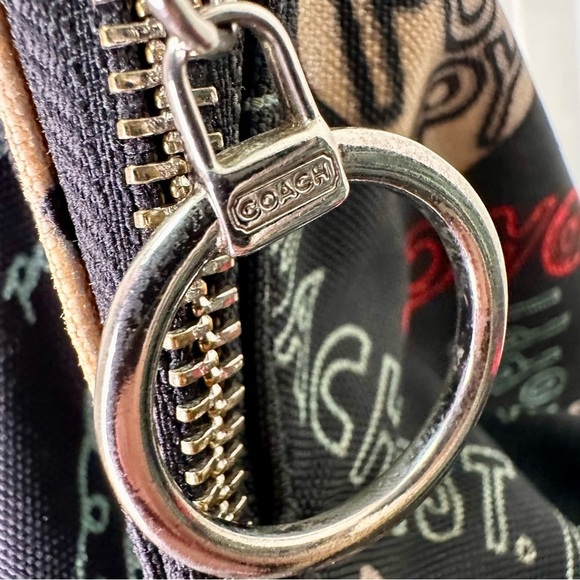 Coach Poppy Graffiti Glam Hobo Black Multicolor - Picture 11 of 15